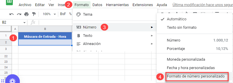 Formato de Número Personalizado en Google Sheets