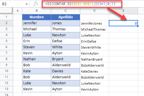 Funciones Si Contar Si en Google Sheets