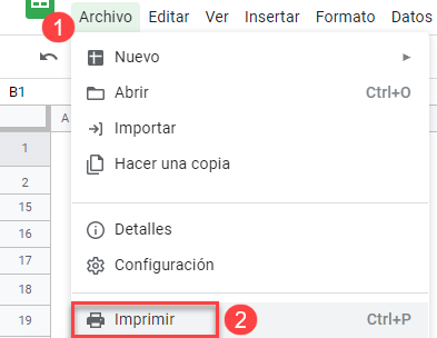 Imprimir Hoja en Google Sheets