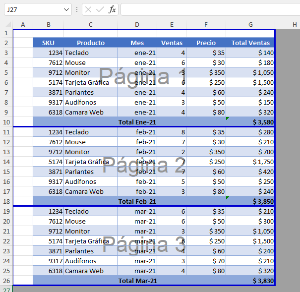Insertar y Eliminar Saltos de Página en Excel