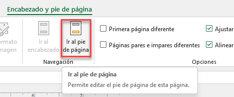 Ir al Pie de Página en Excel