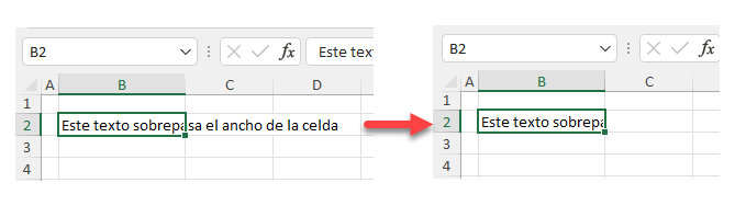 Ocultar el Texto Desbordado en una Celda en Excel