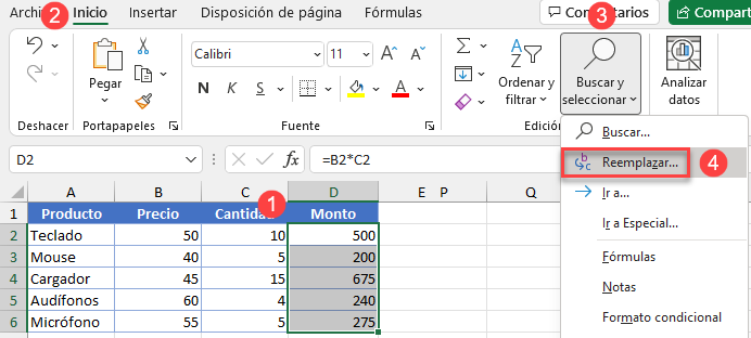 Reemplazar Menú Buscar y Seleccionar en Excel