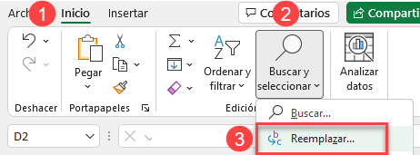 Reemplazar en Excel