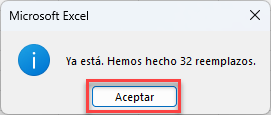 Reemplazos Ejecutados en Excel