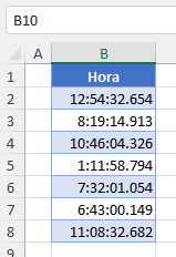 Resultado Formatear Celdas a Milisegundos en Excel