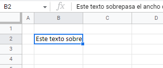 Resultado Ocultar Texto Desbordado en una Celda en Google Sheets