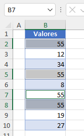 Valores Buscados y Encontrados en Excel