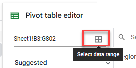 advanced filter gs select data range