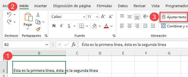 Aplicar Ajuste de Texto a Celda en Excel