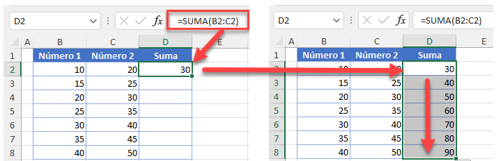 Aplicar Fórmula a Toda la Columna en Excel y Google Sheets