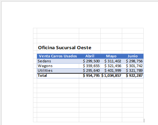 Archivo Excel Insertado como Objeto en Word