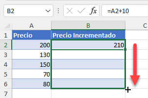 Arrastrar Fórmula en Excel Ej Agregar Valores