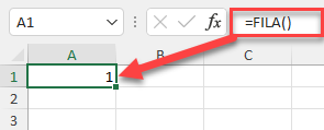 Autonumeración de Filas con Función FILA en Excel