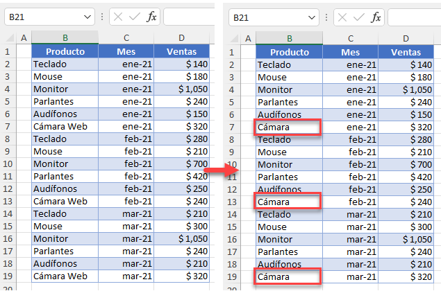 Buscar y Reemplazar Varios Valores en Excel y Google Sheets