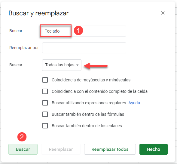 Buscar y Reemplazar en Todas las Hojas Google Sheets