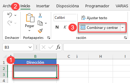 Combinar y Centrar Celdas en Excel