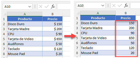 Cómo Eliminar el Símbolo del Dólar en Excel y Google Sheets