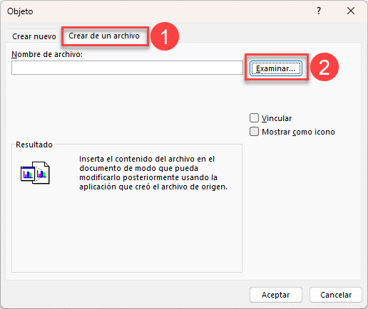 Crear Objeto de un Archivo en Excel