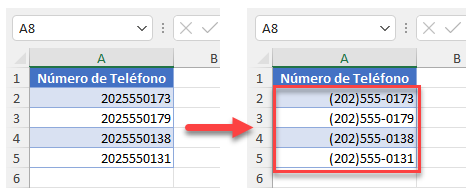 Formatear Números de Teléfono con Guiones en Excel y Google Sheets