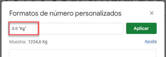 Formato de Numero Personalizado Paso2 en Google Sheets