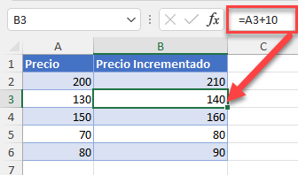 Fórmula Copiada Hacia Abajo en Excel