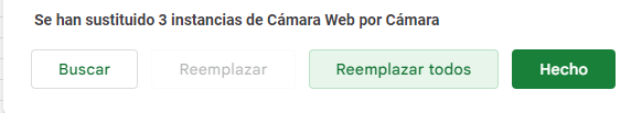 Mensaje de Acción Reemplazar Texto en Google Sheets