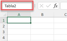 Moverse a Tabla con el Cuadro de Nombre en Excel