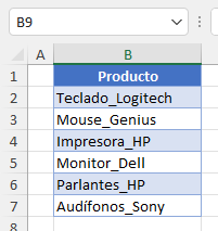 Resultado-Reemplazar Espacio por Guión Bajo en Excel