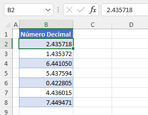 Resultado de Agregar Más Decimales en Excel