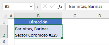 Salto de Línea en Celda con Alt Enter en Excel