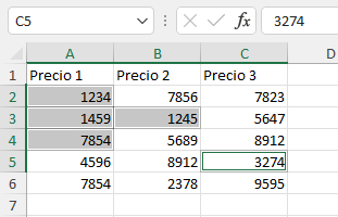 Seleccionar Celdas No Adyacentes en Excel