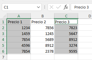 Seleccionar Rangos No Adyacentes en Excel