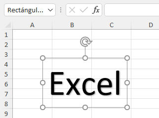 Texto en WordArt Insertado en Excel
