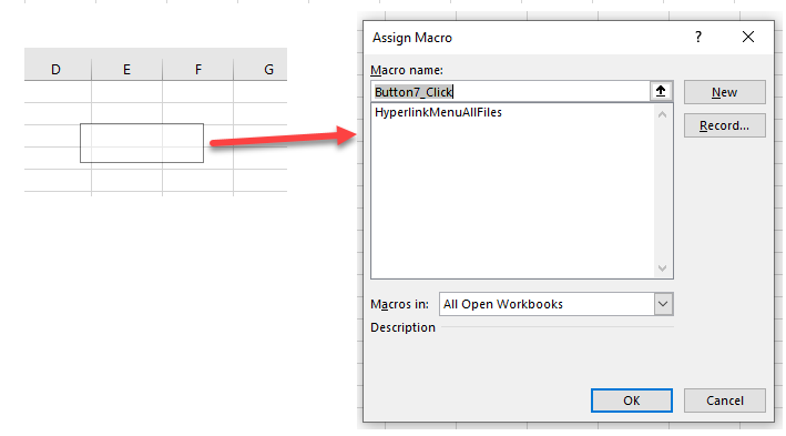 VBA hyperlink assign macro