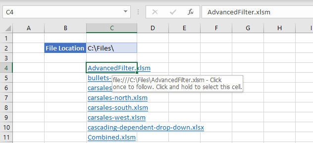 VBA hyperlink intro