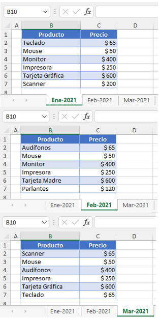 Varias Hojas en Libro en Excel