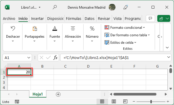 Vículos Libro1 Actualizados en Excel