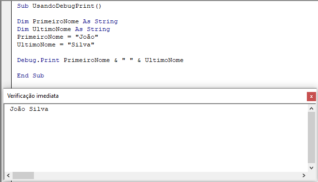 vba debug print