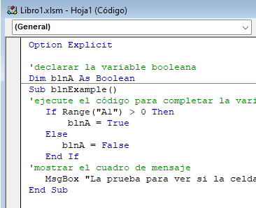 Código de Muestra Variable Booleana Global