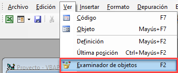 Ver Examinador de Objetos VBA