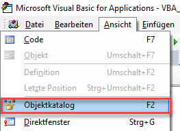 vba objektkatalog anzeigen