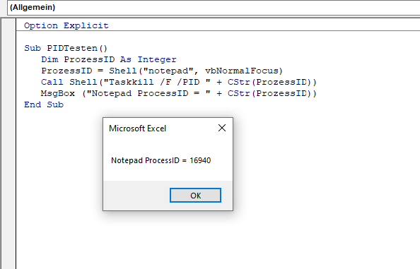 vba shell prozessID zurueckgeben