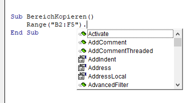 vba worksheet.range methoden eigenschaften