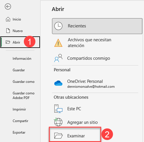 Abrir Archivo en Excel