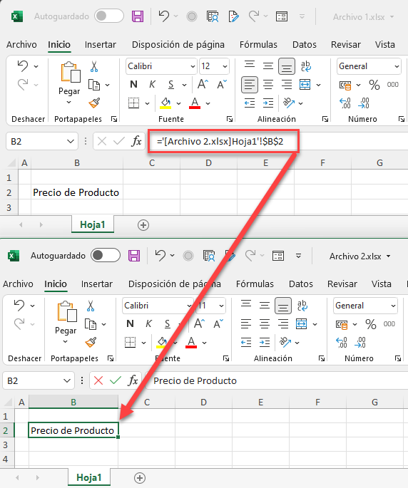 Arrchivo 1 con Enlace a Archivo 2 en Excel