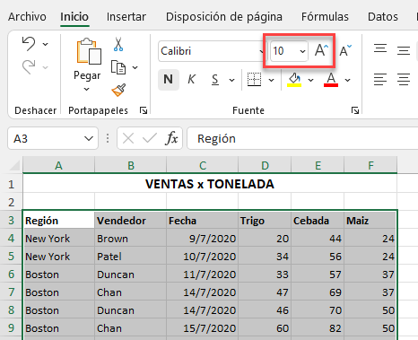 Aumentar Tamaño de Fuente