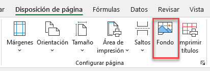 Botón Fondo en Configurar Página