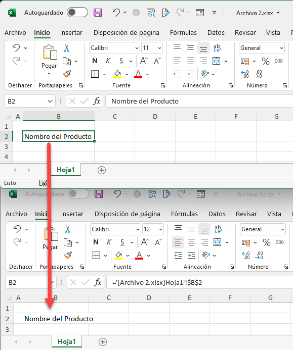 Cambios en Archivo 2 se Reflejan en Archivo 1 en Excel