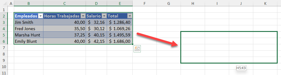 Cómo Mover Una Tabla en Excel